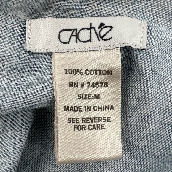 Caché Embellished Buttons Denim Jean Vest Size Medium Women's - Picture 2 of 5